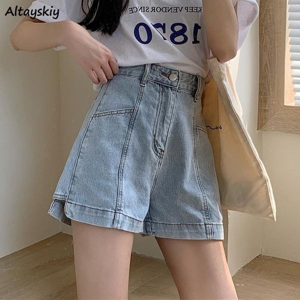 

women's shorts women denim shorts spliced solid vintage distressed irregular stylish teens streetwear all-match casual high waist sweet, White;black