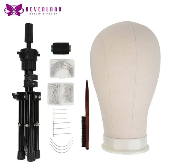 

wig stand 212223'' wig mannequin head canvas block head styling training manikin head wig stand tabletripod get t needle holder 23, White