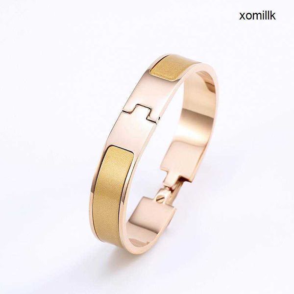 

luxury designer h bracelet for women rose gold jewelry rainbow multi color initial bangle enamel charm fashion wedding party gifts lovers si, Black