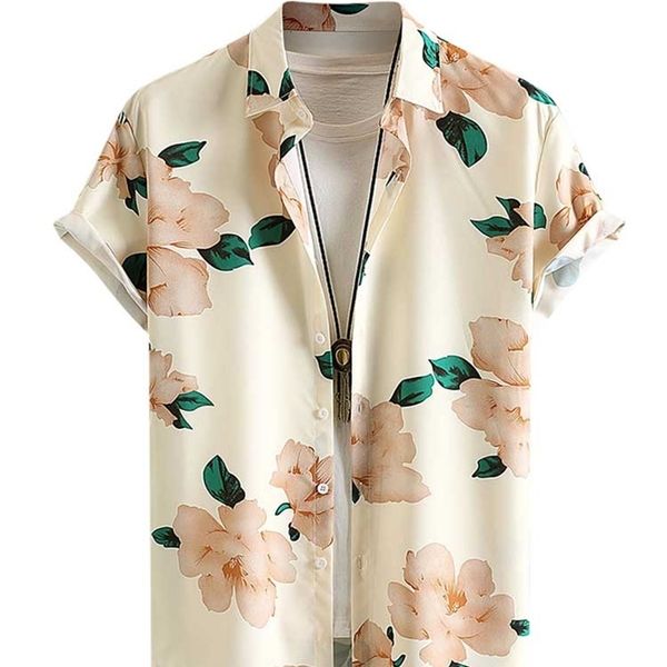 

men's casual shirts shirt for men satin floral pattern short sleeves blouses stand collar silky shirts for vacation daily streetwear 2, White;black