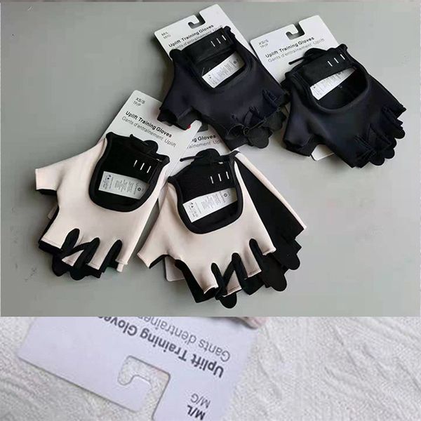 

ll designer the same half finger sports fitness gloves non-slip yoga training weight lifting anti cocoon riding gloves, Black