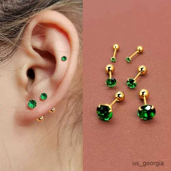 

stud pair green stud earring roundsmall stud lobe stud helix jewelry barbell earrings, Golden;silver