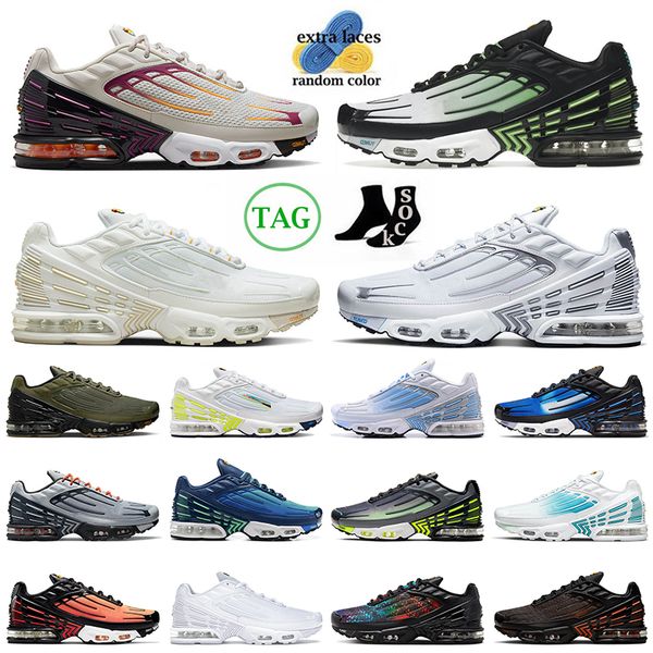 

2023 tn 3 running shoes for men women ghost green silver blue yellow olive neon laer blue tiger triple white unity repeat print tn3 tuned sn
