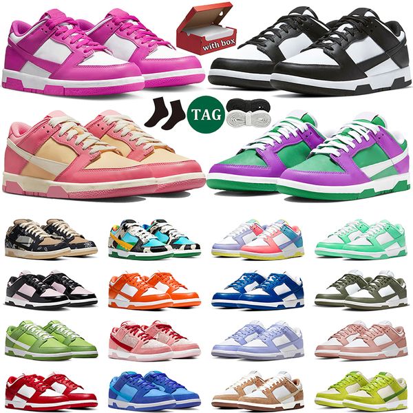 

with shoes box men women designer sneakers white black active fuchsia grey fog triple pink unc strangelove blue raspberry mens trainer