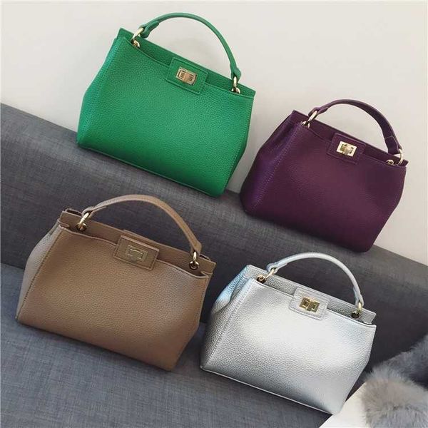 

new women's bag litchi classic kitten bag style gold lock sling single shoulder cross-body women's bag