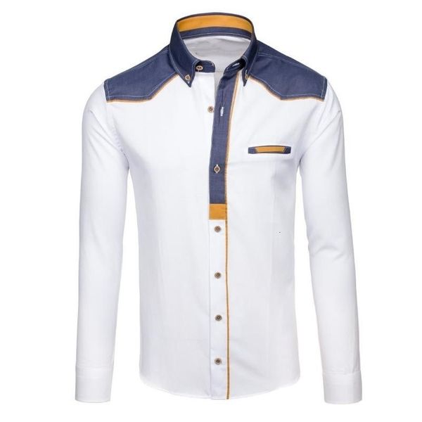 

men's casual shirts men shirts summer men's long-sleeved shirt casual youth personality stitching shirt long-sleeved shirt harajuk, White;black
