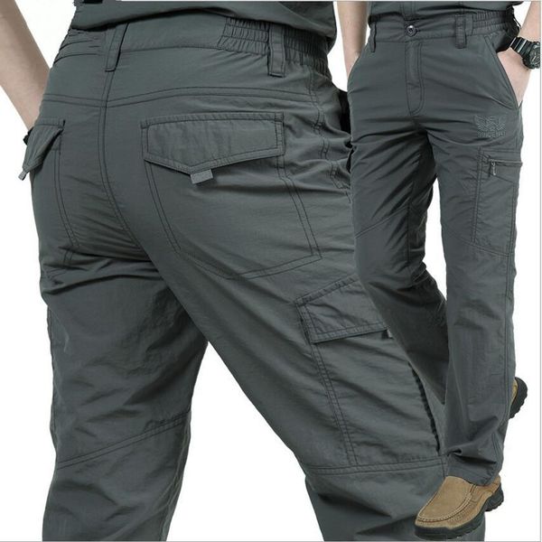 

pants men's tactical cargo pants breathable lightweight waterproof quick dry casual pants men summer army military style trousers 4xl, Black