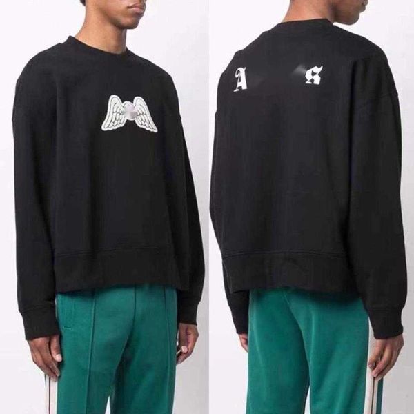

luxury clothing mens womens sweaters designer sweater cotton sweatshirt angel wings embroidered long sleeve tshirt round neck pullover hoodi, Black