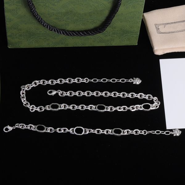 

silver chokers chain necklace letters for woman man lover fashion designer necklace chains jewelry supply, Golden;silver