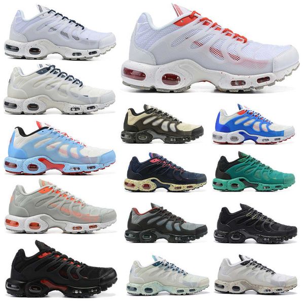 

tn runing shoes men women terrascape plus triple white black laser blue multi color wolf grey mens trainer sports sneakers