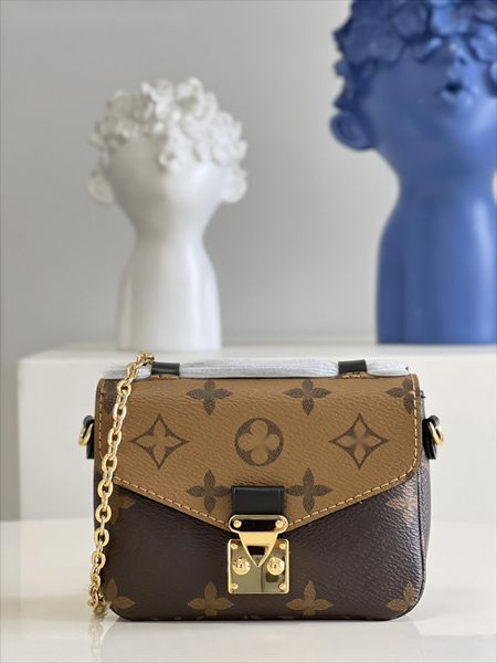 

5a micro metis chain shoulder bag designer womens mini handbag iconic clasp flap messenger bag wallet