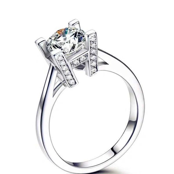 

wedding rings hw spouse 925 sterling silver wedding rings engagement women's wedding rings fine jewelry fashion 18k moissanite ring, Slivery;golden