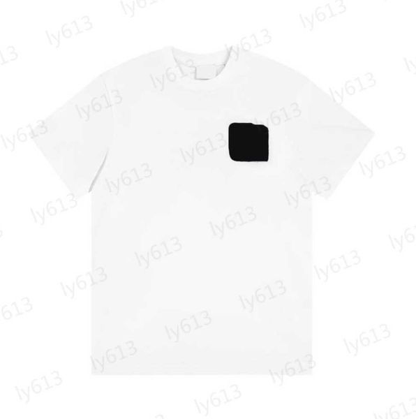 

mens designer spring summer fashion leisure luxury loose simple white brand embroidered plush printed pure cotton short sleeve t-shirt male, White;black