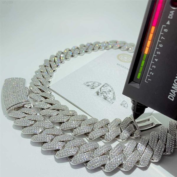 

shenzhen jewelry factory custom vvs hip hop necklace diamond miami mens 925 silver moissanite cuban link chain
