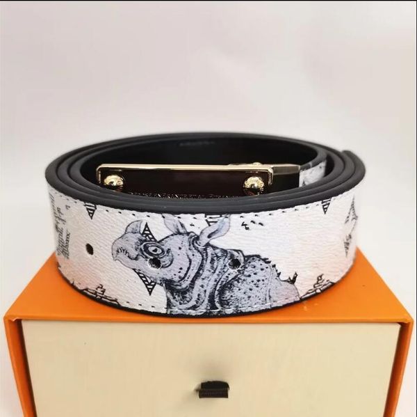 

fashion classic men designer belts womens mens casual letter smooth buckle luxury belt 105 -125cm small white box, Black;brown