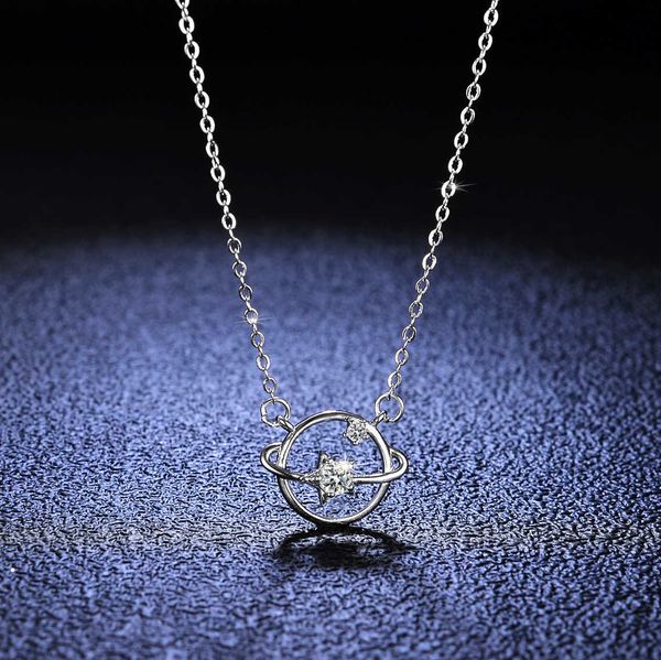 

pendant necklaces gra moissanite diamond pendant bling 925 sterling silver round necklace for women