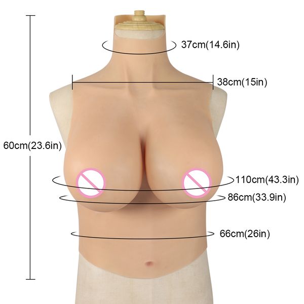 

costume accessories crossdresser big breast forms i cup fake saggy boobs silicone tits for shemale transgender cosplay female c, Silver