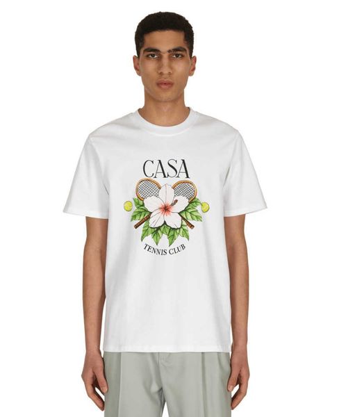 

23ss casablanca designer t shirt summer cotton print men and women loose versatile short sleeve fashion tees, White;black