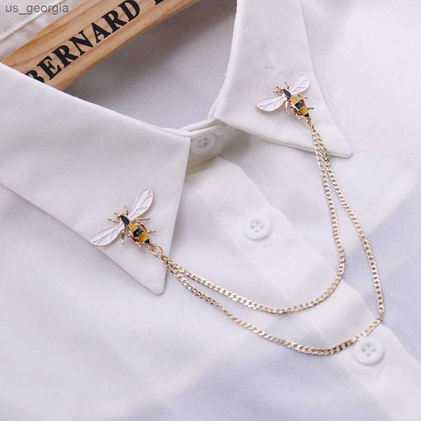 

pins brooches cute bee vintage brooches pins animal alloy metal chain brooch broches man suit shirt collar tassel lapel pin women jewelry gi, Gray