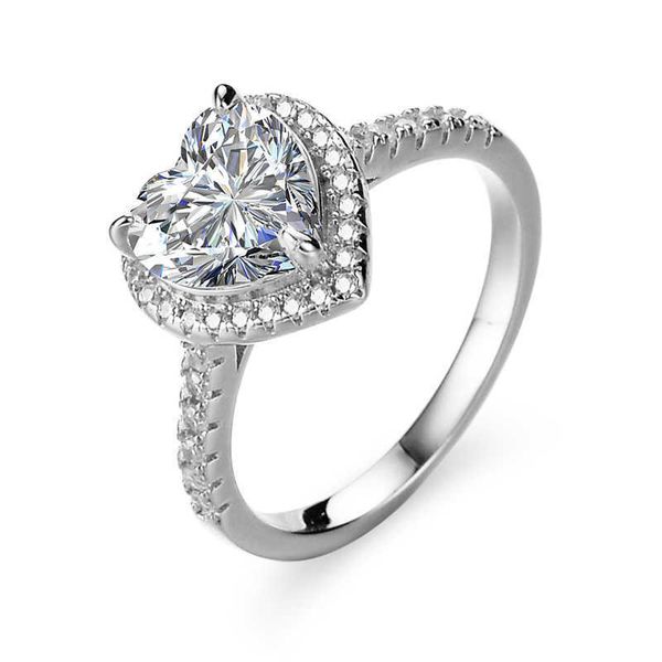 

Wedding Rings 2 Carat New Model 925 Sterling Silver Moissanite Ring Luxury Jewelry Engagement Ring For Women heart ring