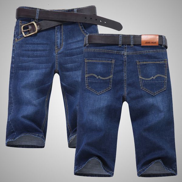 

men s jeans summer thin 7 point denim shorts men s cropped trousers slim fit stretch loose male business casual classic brand pants 230503, Blue