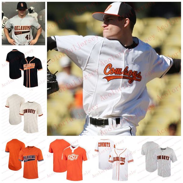

custom stitched oklahoma state cowboys baseball jersey juaron watts-brown isaac stebens bayden root ben abram brian hendry brennan phillips, Blue;black