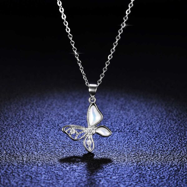 

pendant necklaces wholesale jewelry s925 silver moissanite butterfly pendant necklace diamond micro pave pefect gift ladies pendant