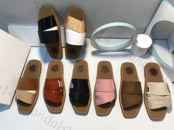 

slippers designer women woody flat mules sandals slides sail canvas white black women outdoor beach slipper shoes oran sandal