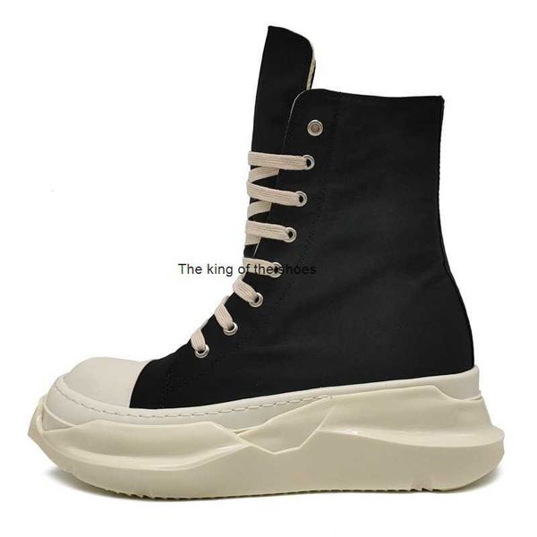 

rick 2021 men's canvas shoes fashion high street women winter boots vintage ro owens sneakers famale