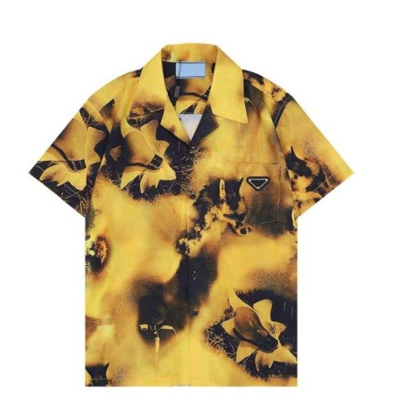 

men's hoodies & sweatshirts 2022 mens hawaii floral letter print beach bowling casual shirts men summer dress shirt, Black