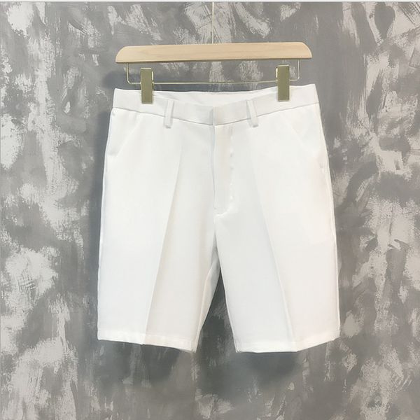 

men's shorts five-point pants men's summer trend casual 5 points mid pants wild youth loose white suit shorts bermuda masculina 23, White;black