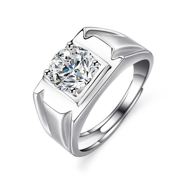 

wedding rings jewelry 1ct moissanite gold plated rings s925 silver ring for men mens fashion rings, Slivery;golden