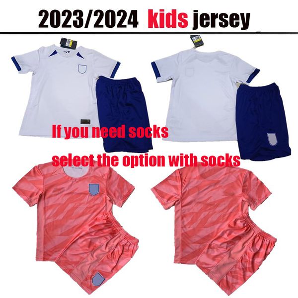 

2023 2024 england mead soccer jerseys kane sterling rashford sancho grealish mount foden saka 22 23 football shirt kids kit socks uniform be, Black