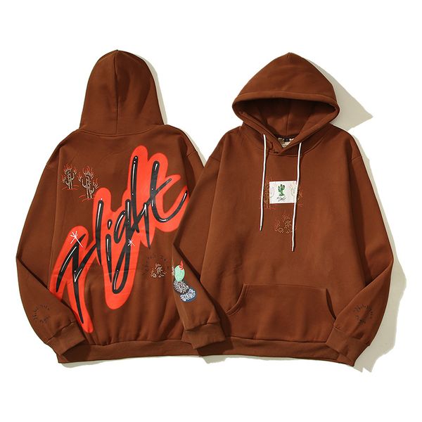 

hip hop sweatshirts hoodies men women high street print brown pullover hoode pullovers 23fw, Black;brown