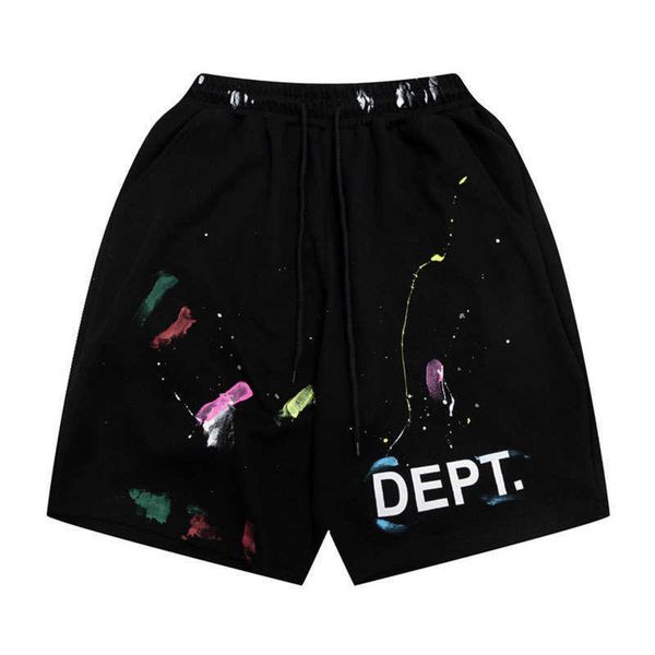 

men's casual shirts elastic waist splash ink print letter men shorts men sweatpants social club outfits short hombre casual shorts pant, White;black