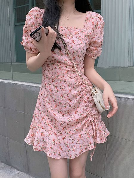 

casual dresses summer women pink floral print y2k boho beach ladies evening party long sundress vestidos de festa birthday 230504, Black;gray