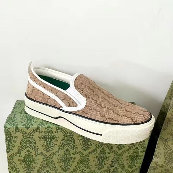 

tennis 1977 canvas shoes women casual shoe designers sneakers italy green and red web stripe rubber sole stretch cotton low-printing slip-on, Black