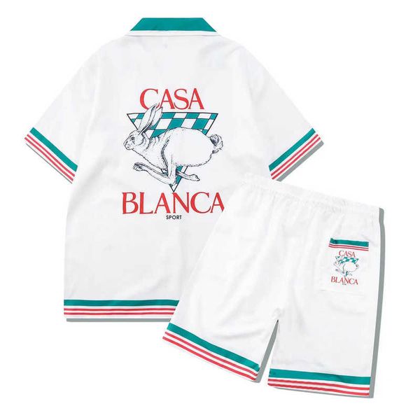 

men's casual shirts color match striped pattern haii beach shorts set for men lapel casual shirts summer oversized loose hip hop tracks, White;black