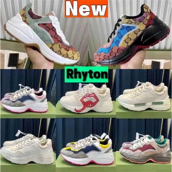 

strawberry designer casual shoes women rhyton guccie gg multicolor sneakers men trainers vintage chaussures platform sneaker mouse mouth sho