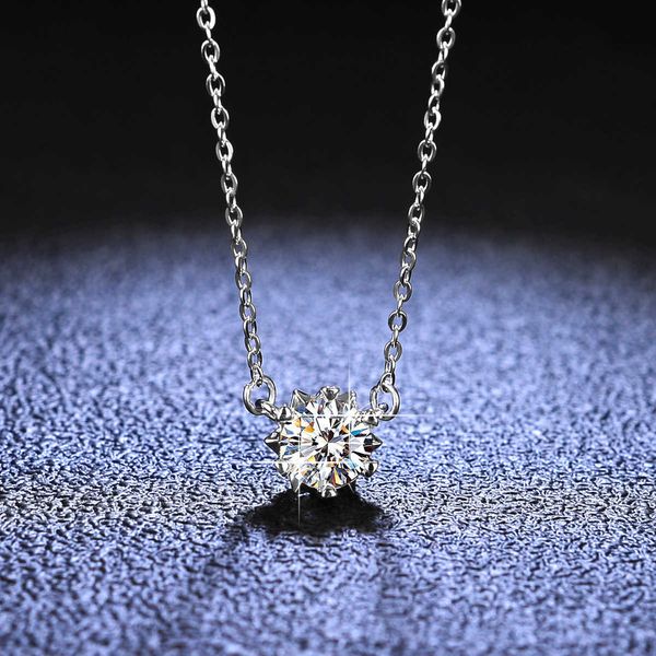 

pendant necklaces simple atmospheric pendant 1ct d color 925 sterling silver gift moissanite women's necklace
