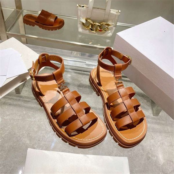 

fashion women's sandals 2023 celins luxury brand letter logo summer women's high heels men's casual student flats 01-01, Black