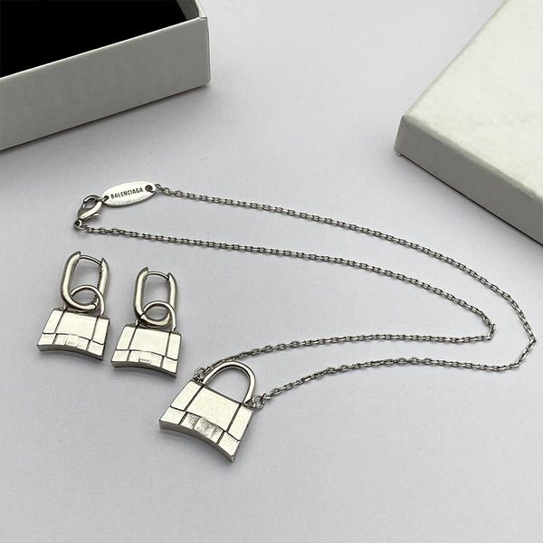 

designer bag necklace earring set 925 silver pendant necklace simple version of women's luxury jewellery