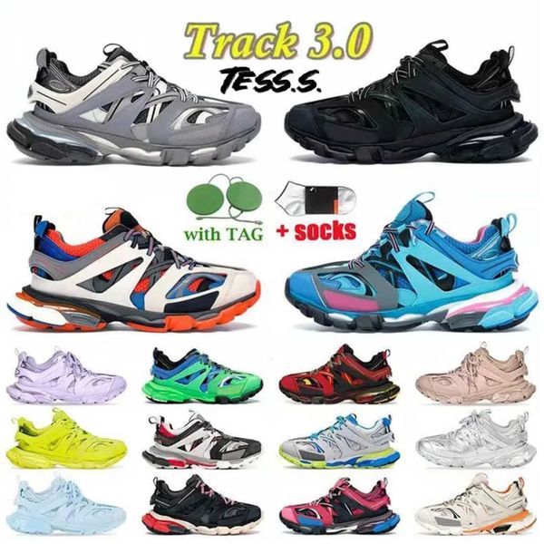 

trainers gomma balencigas black tracks trainer tesss casual white shoes mans sneakers designer leather track nylon printed 3 platform 3.0 tr