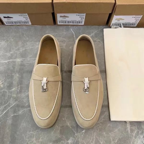 

lp piana open walk loafers suede sneaker shoes women leather couple casual shoe men's slip-on high walking flats luxury designer footwe, Black