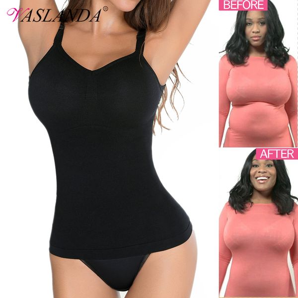 

women's shapers women shapewear camisoles waist trainer body shaper tummy control tank compression undershirts slimming underwear cami, Black;white