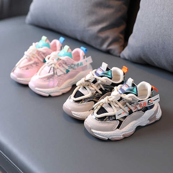 

athletic outdoor size 21-30 fashion baby casual shoes for kids breathable sport shoes for boys girls non-slip children running sneakers 1-6, Black