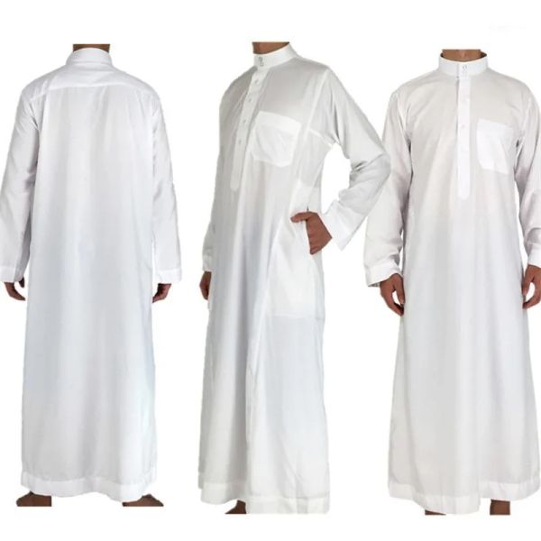 

white long sleeve islamic men clothing jubba thobe abaya dubai saudi arabia traditional ramadan eid arab robes, Red