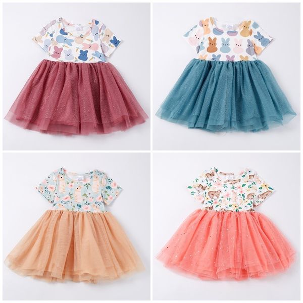 

clothing sets girlymax easter baby girls sleeveless cotton leopard love bunny lace dress skirt set jumpsuit boutique kids ruffles 230504, White