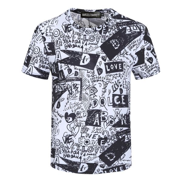 

marcelo berrett 2023ss new men's t-shirts mens designer brand t shirts women short sleeve italy fashion 3d printing quality 100% cotton, White;black