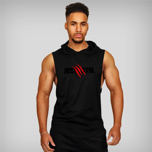

mens tank muscle guys brand gym hooded fitness hoodies men sleeveless shirt sweatshirts singlets men stringer vest man 230504, White;black